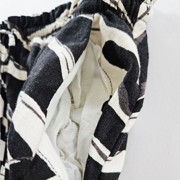 H&M Linen Blend Zebra Print A-Line Long Drawstring High Waisted Maxi Skirt M - Picture 10 of 11